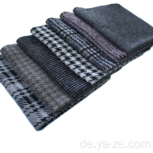 Wollstoff Plaid Tweed schwarzweiß für Mantel